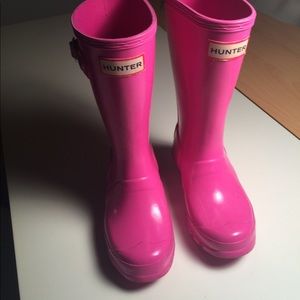 Girls Pink Hunter Rain Boots
